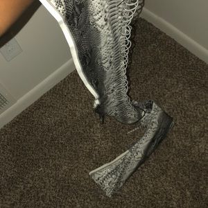 Python thigh high boots